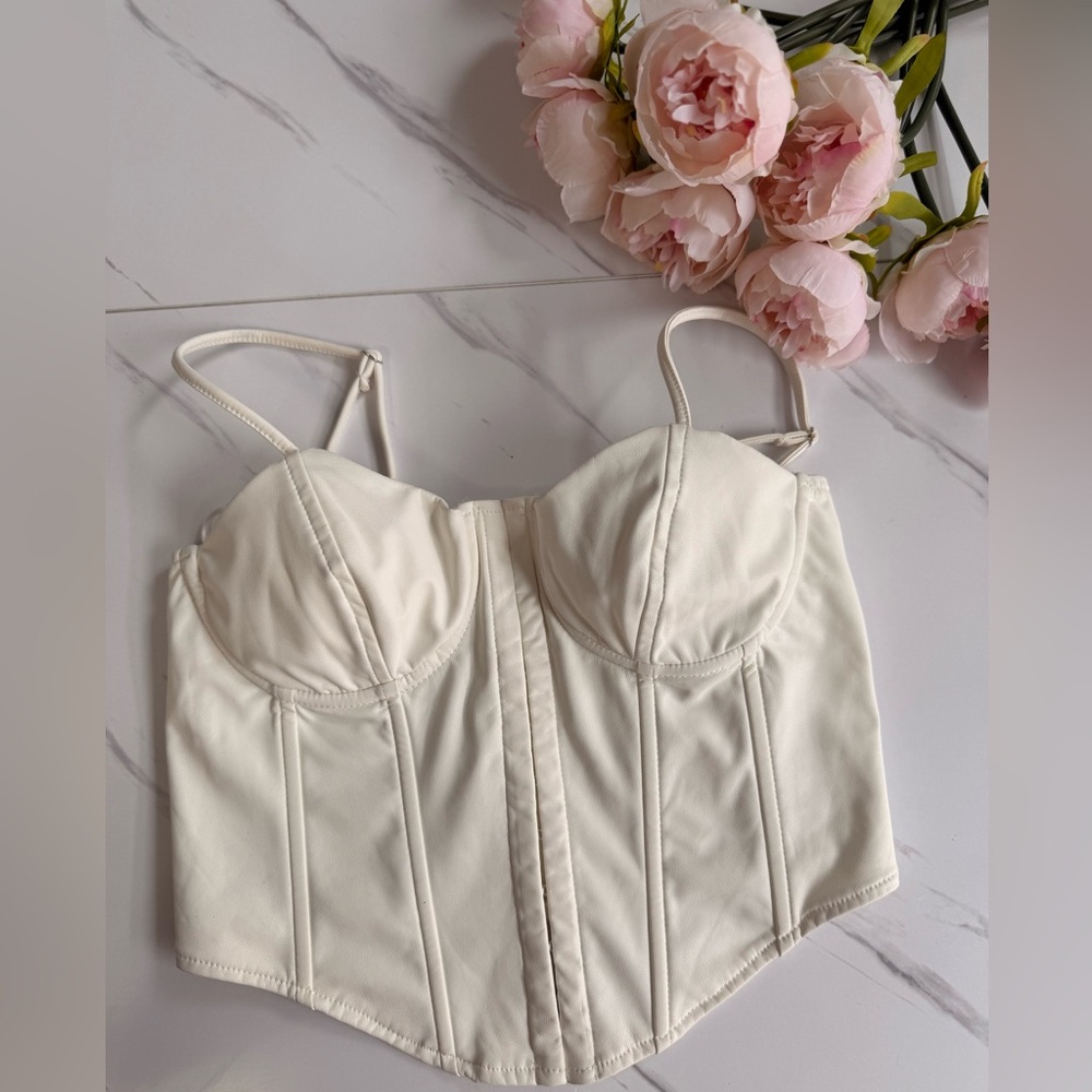 AKIRA Ivory Bustier Crop Top
